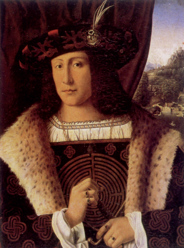 Bartolomeo Veneto, Ritratto di gentiluomo con labirinto, 1510