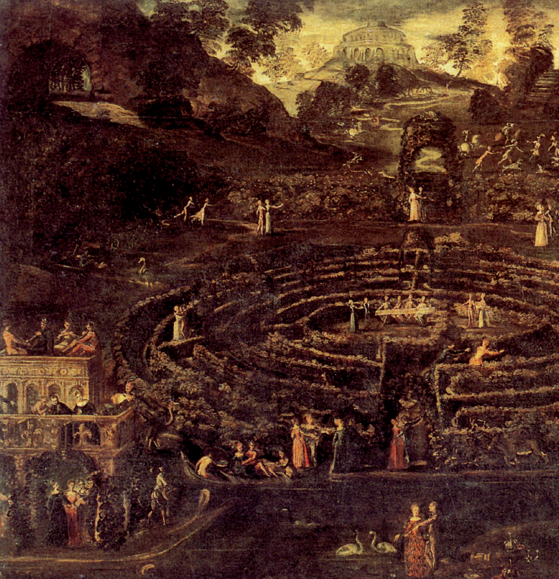 Scuola di Tintoretto, Il labirinto d'amore, 1550-60, particolare